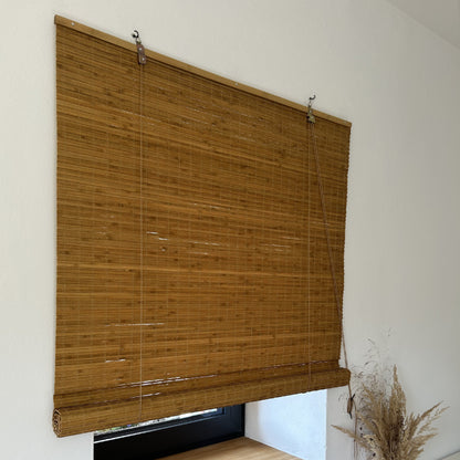 Bamboo Blackout Blind - Light Brown (Walnut)