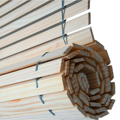 Exterior Window Blind - Natural wood