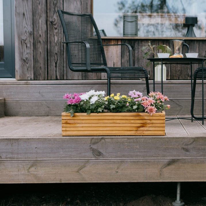 Wooden planter box with plastic insert - 64cm x 24cm