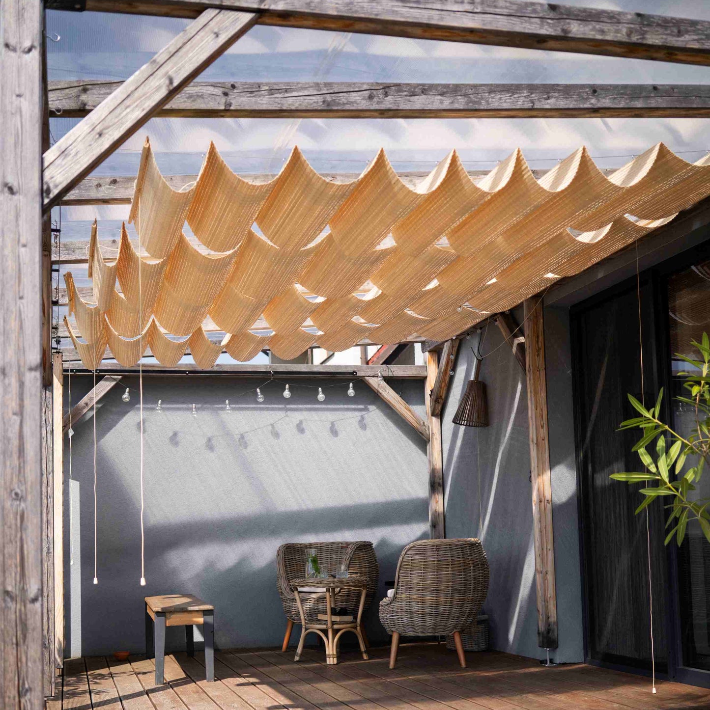 Outdoor Pergola Canopy - Natural Bamboo