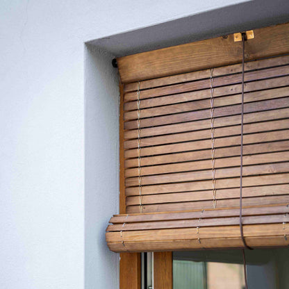 Exterior Window Blind - Brown wood