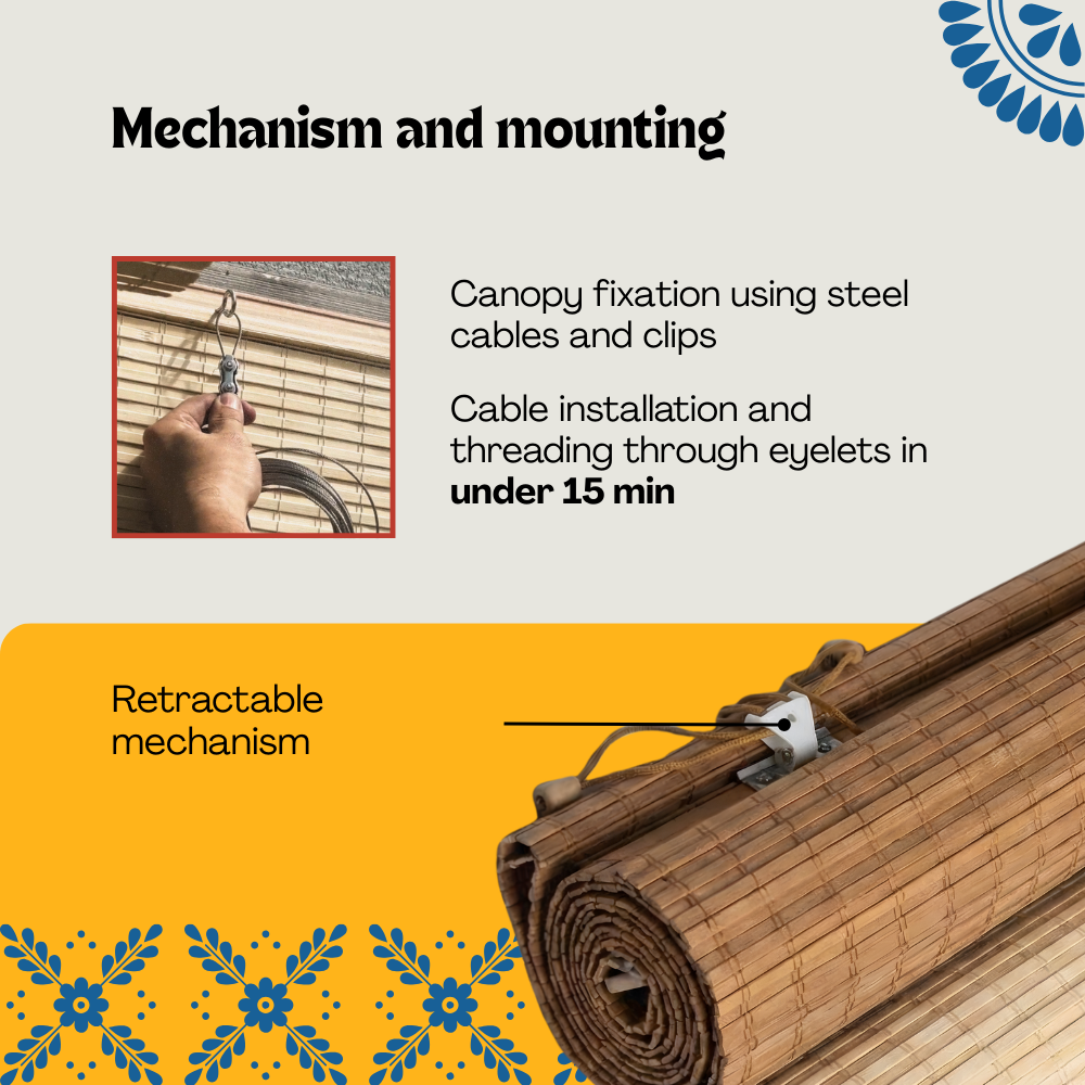 Outdoor Pergola Canopy - Natural Bamboo