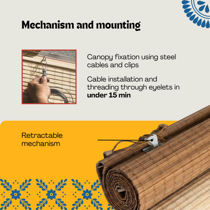 Outdoor Pergola Canopy - Natural Bamboo