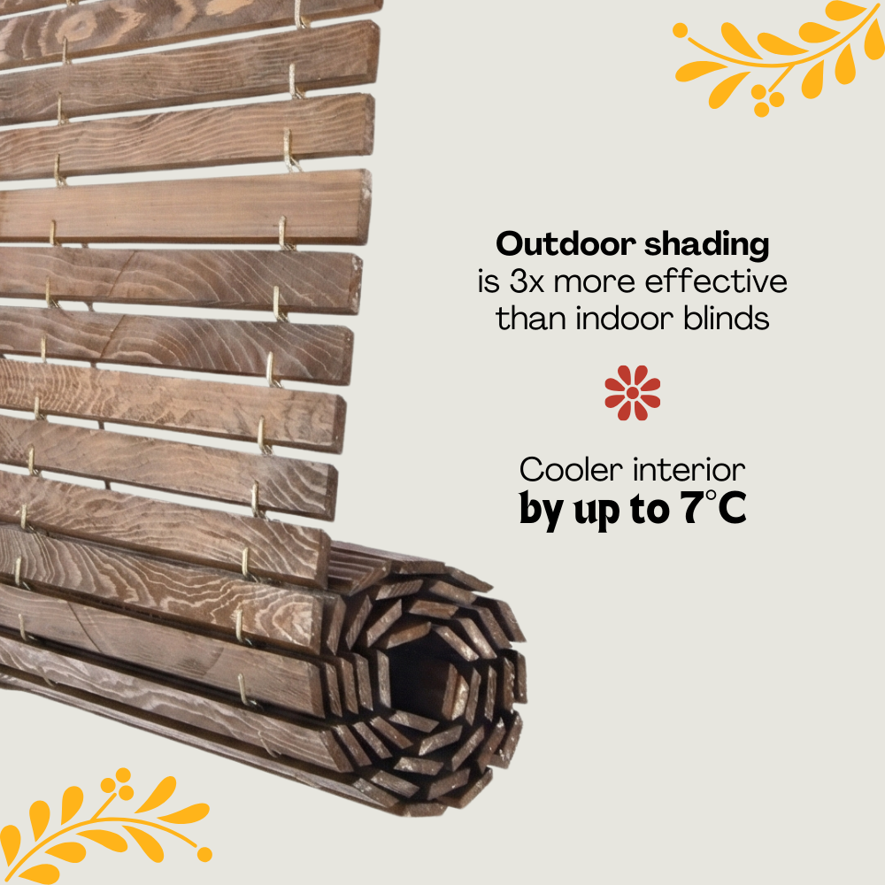 Exterior Window Blind - Cherry wood