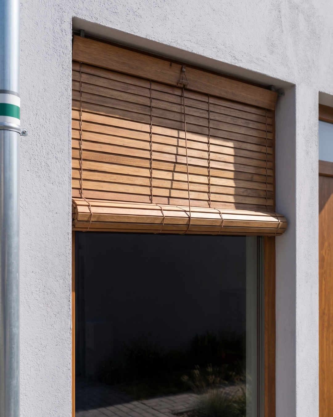 Exterior Window Blind - Brown wood