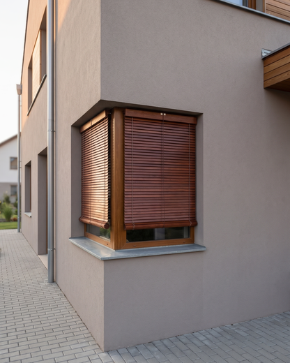 Exterior Window Blind - Cherry wood