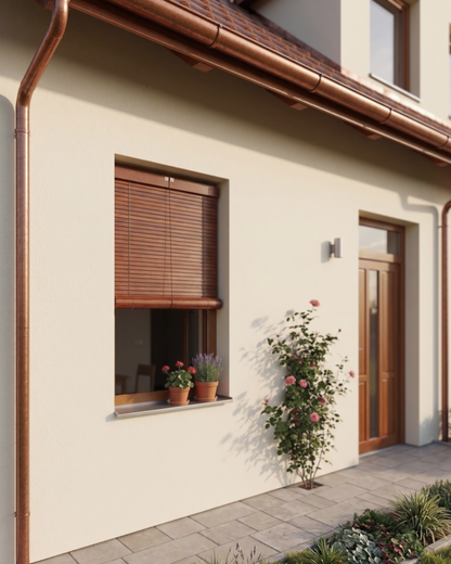 Exterior Window Blind - Cherry wood