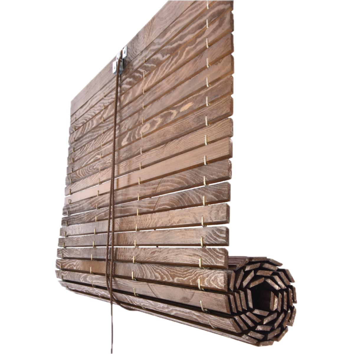 Exterior Window Blind - Brown wood