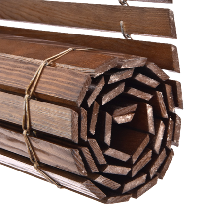 Exterior Window Blind - Brown wood