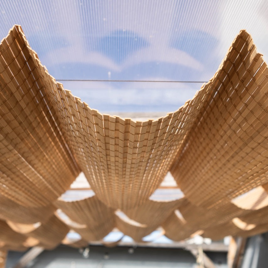 Outdoor Pergola Canopy - Light Brown Bamboo