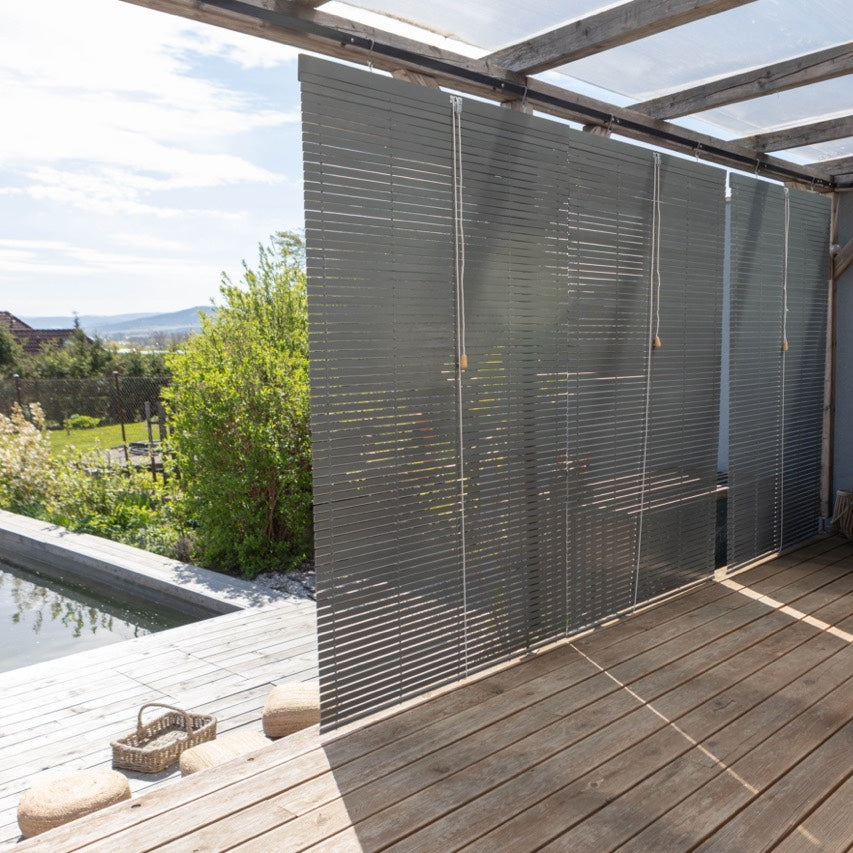 Wooden Pergola Blind - Gray