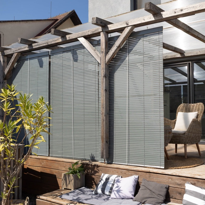 Wooden Pergola Blind - Gray