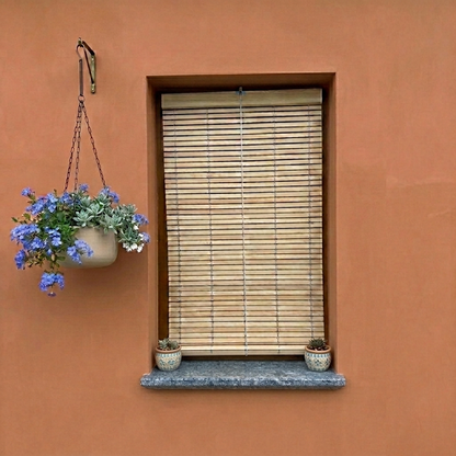 Exterior Window Blind - Natural wood