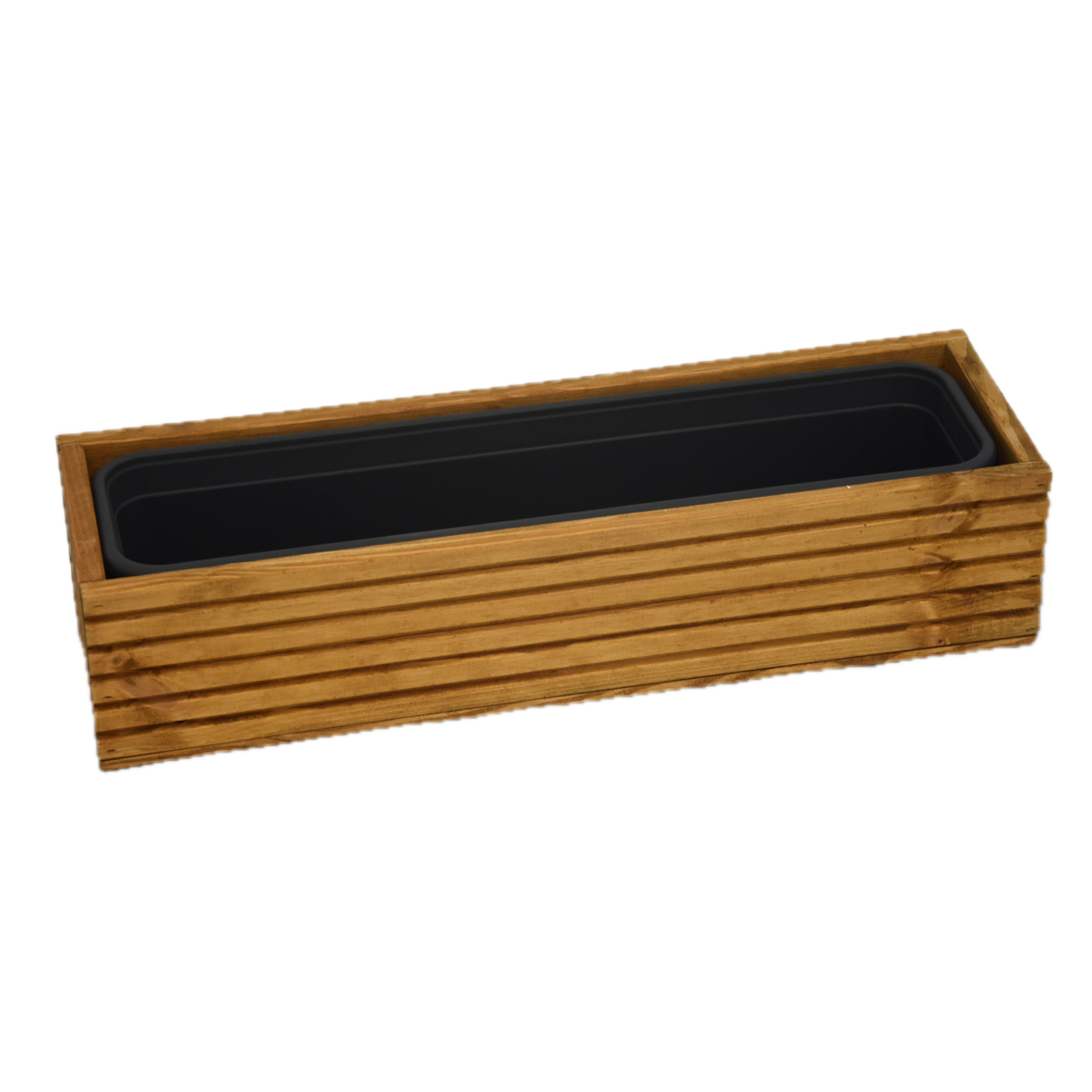 Wooden planter box with plastic insert - 64cm x 24cm